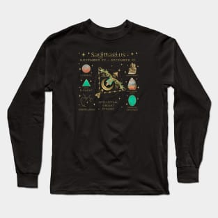 Crystal Zodiac Sagittarius Collage Long Sleeve T-Shirt